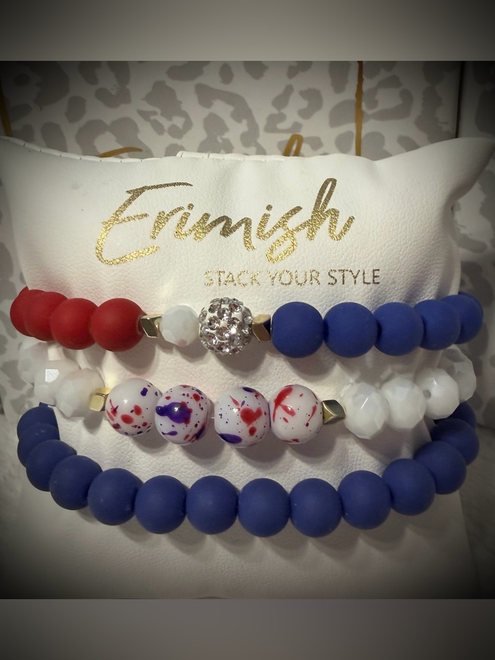 New ERIMISH Bracelets 3 pc Stack - Red, White & Blue